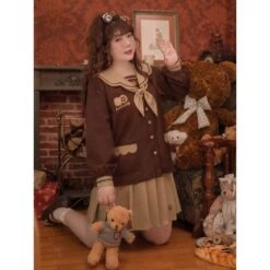 Cute Kawaii Cookie Bear Blouses & Skirt SS1402