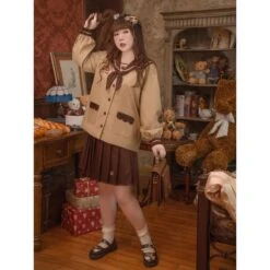 Cute Kawaii Cookie Bear Blouses & Skirt SS1402 -EgrilDoll Fashion Outlet Store cute kawaii cookie bear blouses skirt ss1402 sets 733