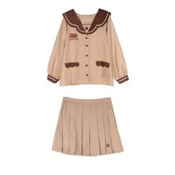 Cute Kawaii Cookie Bear Blouses & Skirt SS1402 -EgrilDoll Fashion Outlet Store cute kawaii cookie bear blouses skirt ss1402 sets 901