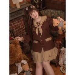 Cute Kawaii Cookie Bear Blouses & Skirt SS1402 -EgrilDoll Fashion Outlet Store cute kawaii cookie bear blouses skirt ss1402 sets 907