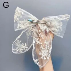 Cute Lace Flower Hair Rope Bow Ribbon Hair Clip EG16671 -EgrilDoll Fashion Outlet Store cute lace flower hair rope bow ribbon clip eg16671 246
