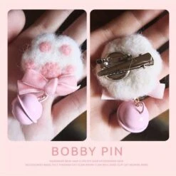 Cute Lolita Cat Paws Bowknot Bells Hair Clip Brooch SP15980 -EgrilDoll Fashion Outlet Store cute lolita cat paws bowknot bells hair clip brooch sp15980 462