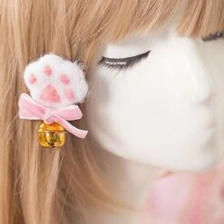 Cute Lolita Cat Paws Bowknot Bells Hair Clip Brooch SP15980 -EgrilDoll Fashion Outlet Store cute lolita cat paws bowknot bells hair clip brooch sp15980 632