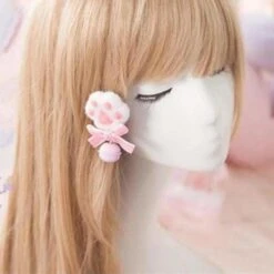 Cute Lolita Cat Paws Bowknot Bells Hair Clip Brooch SP15980 -EgrilDoll Fashion Outlet Store cute lolita cat paws bowknot bells hair clip brooch sp15980 831
