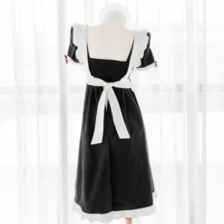 Cute Long Black Open Back Maid Dress EE0960 -EgrilDoll Fashion Outlet Store cute long black open back maid dress ee0960 420