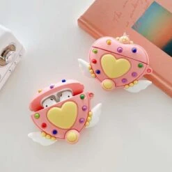 Cute Moon Kawaii Magical Girl Pink Airpods Case SP16110