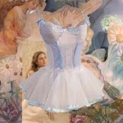 Cute Pastel Fairy Sweet Suspender Lace Dress EG17030 -EgrilDoll Fashion Outlet Store cute pastel fairy sweet suspender lace dress eg17030 154