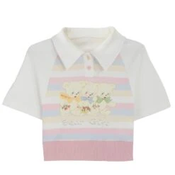 Cute Pastel Rainbow White Bears T-shirt ON629 22 Cute Pastel Rainbow White Bears T-shirt ON629 -EgrilDoll Fashion Outlet Store cute pastel rainbow white bears t shirt on629 347