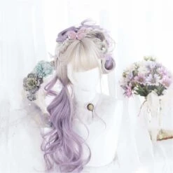 Cute Pastel Silver Light Purple Curly Princess Lolita Wig SP16063 -EgrilDoll Fashion Outlet Store cute pastel silver light purple curly princess lolita wig sp16063 715
