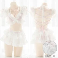 Cute Pink Pearl Bandage Perspective Lingerie Suit EG16583 -EgrilDoll Fashion Outlet Store cute pink pearl bandage perspective lingerie suit eg16583 962