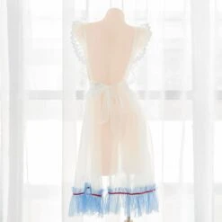 Cute See Through Dress Blue Details Red Ribbons Lingerie SP16316 -EgrilDoll Fashion Outlet Store cute see through dress blue details red ribbons lingerie sp16316 818