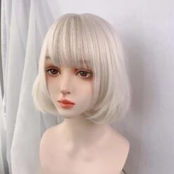 Cute Short Blonde Beige Bobo Bangs Wig SP16162 -EgrilDoll Fashion Outlet Store cute short blonde beige bobo bangs wig sp16162 273