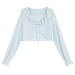 Cute Soft Girl Sky Blue Spring Cardigan ON626 -EgrilDoll Fashion Outlet Store cute soft girl sky blue spring cardigan on626 191