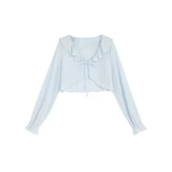 Cute Soft Girl Sky Blue Spring Cardigan ON626 -EgrilDoll Fashion Outlet Store cute soft girl sky blue spring cardigan on626 369