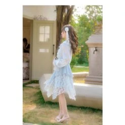 Cute Soft Girl Sky Blue Spring Cardigan ON626 -EgrilDoll Fashion Outlet Store cute soft girl sky blue spring cardigan on626 426