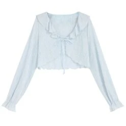 Cute Soft Girl Sky Blue Spring Cardigan ON626 -EgrilDoll Fashion Outlet Store cute soft girl sky blue spring cardigan on626 s 284