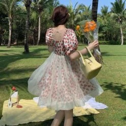 Cute Summer Flowers Gauze Fairy Dress SS1646 -EgrilDoll Fashion Outlet Store cute summer flowers gauze fairy dress ss1646 926