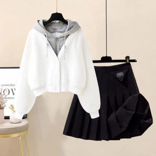 Cute Vero Zipper Hoodie And Skirt Set ON360 18 Cute Vero Zipper Hoodie And Skirt Set ON360 - Image 18