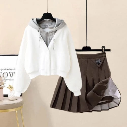 Cute Vero Zipper Hoodie And Skirt Set ON360 14 Cute Vero Zipper Hoodie And Skirt Set ON360 - Image 14
