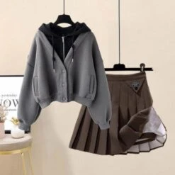 Cute Vero Zipper Hoodie And Skirt Set ON360 26 Cute Vero Zipper Hoodie And Skirt Set ON360 -EgrilDoll Fashion Outlet Store cute vero zipper hoodie and skirt set on360 ka fei se qun zihui wei yi shang jia rong m 999