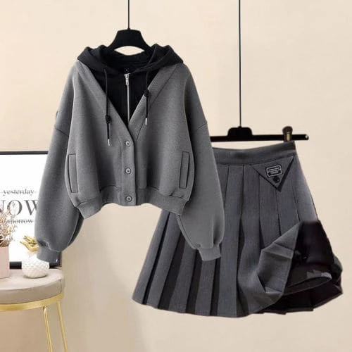 Cute Vero Zipper Hoodie And Skirt Set ON360 9 Cute Vero Zipper Hoodie And Skirt Set ON360 - Image 9