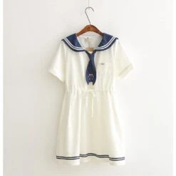 Cute White Sailor Kitty Dress SP16148 -EgrilDoll Fashion Outlet Store cute white sailor kitty dress sp16148 458