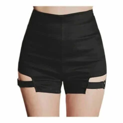 Cyber Goth Thigh Belt Skinny Shorts EG0012 -EgrilDoll Fashion Outlet Store cyber goth thigh belt skinny shorts eg0012 224