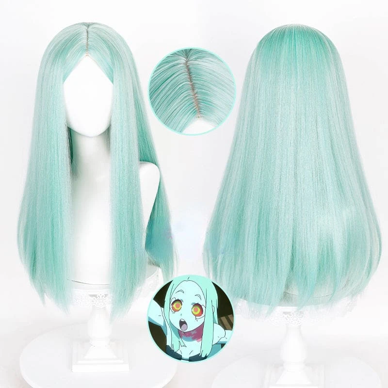 CYBERPUNK Edgerunners Pastel Green Rebecca Base Wig With Twintails ON154 2 CYBERPUNK Edgerunners Pastel Green Rebecca Base Wig With Twintails ON154 - Image 2