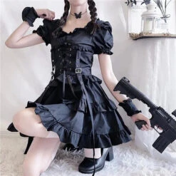 Dark Black Gothic Lolita Dress EG15278 -EgrilDoll Fashion Outlet Store dark black gothic lolita dress eg15278 563