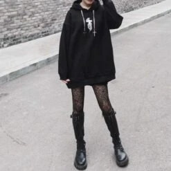 Dark Punk Fashion Cross Chains Snake Black Sweatershirt EG457 6 Dark Punk Fashion Cross Chains Snake Black Sweatershirt EG457 -EgrilDoll Fashion Outlet Store dark punk fashion cross chains snake black sweatershirt eg457 pullover 144