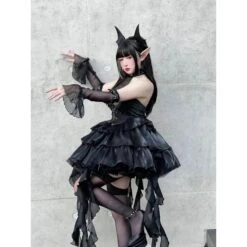 Devil Queen Mei Black Lolita Dress ON587 10 Devil Queen Mei Black Lolita Dress ON587 -EgrilDoll Fashion Outlet Store devil queen mei black lolita dress on587 359
