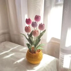 DIY Knitted Tulip Pot Decoration MK18502 -EgrilDoll Fashion Outlet Store diy knitted tulip pot decoration mk18502 large 6 pcs package 613