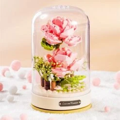 DIY LED Flower Block Music Box - Kimi -EgrilDoll Fashion Outlet Store diy led flower block music box kimi pink rose flowers 395