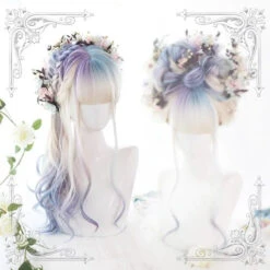 Dreamlike Gradient Aurora Color Long Curly Hair EG122