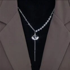 Elegant Chic Design Sweater Chain Necklace Apricot Leaf Necklace