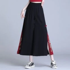 Embroidery Golden Dragon Casual Black Red Pants ON10 13 Embroidery Golden Dragon Casual Black Red Pants ON10 -EgrilDoll Fashion Outlet Store embroidery golden dragon casual black red pants on10 326