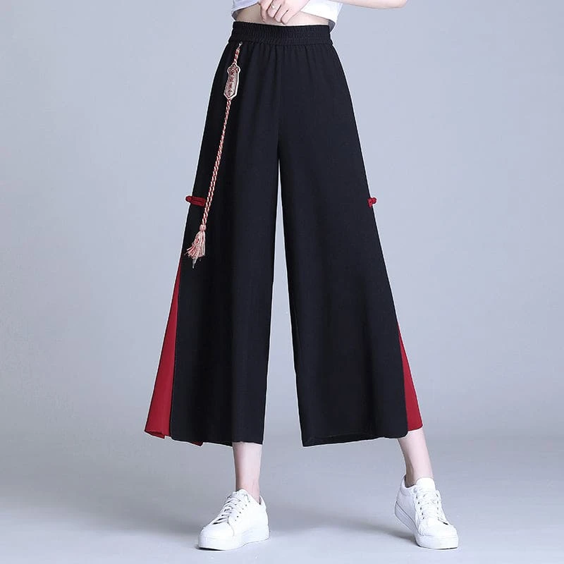 Embroidery Golden Dragon Casual Black Red Pants ON10 9 Embroidery Golden Dragon Casual Black Red Pants ON10 - Image 9