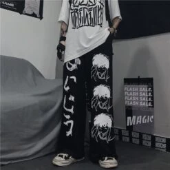 Fashion Anime Straight Wide Leg Pants EE0825 6 Fashion Anime Straight Wide Leg Pants EE0825 -EgrilDoll Fashion Outlet Store fashion anime straight wide leg pants ee0825 black m pant 508