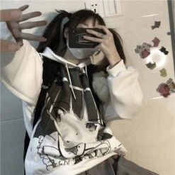 Fashion Cartoon Printed Girls Streetwear Hoodies EG15462 -EgrilDoll Fashion Outlet Store fashion cartoon printed girls streetwear hoodies eg15462 hoodie 395