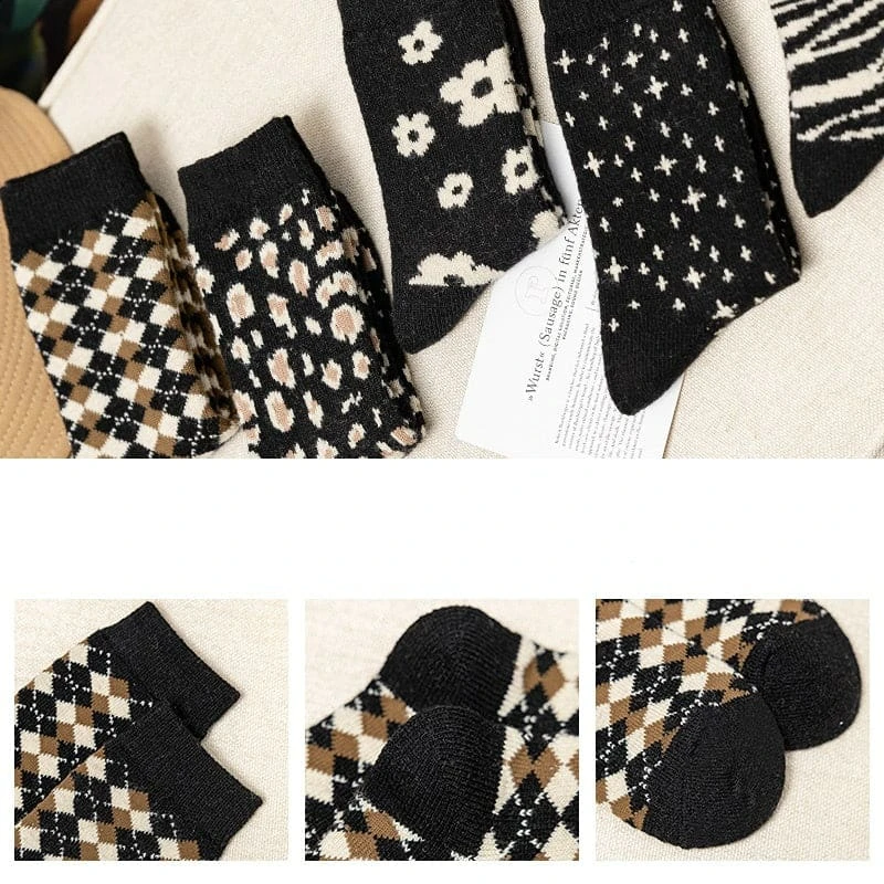 Fashion Harajuku Black Comfy Socks ON356 5 Fashion Harajuku Black Comfy Socks ON356 - Image 5
