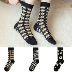 Fashion Harajuku Black Comfy Socks ON356 17 Fashion Harajuku Black Comfy Socks ON356 -EgrilDoll Fashion Outlet Store fashion harajuku black comfy socks on356 plaid zebra stripes flower wool 264