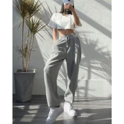 Fashion Oversize Gray Jogging Sweatpants -EgrilDoll Fashion Outlet Store fashion oversize gray jogging sweatpants pants 268