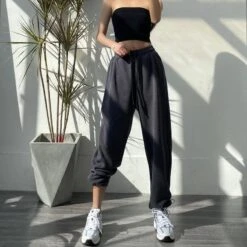 Fashion Oversize Gray Jogging Sweatpants -EgrilDoll Fashion Outlet Store fashion oversize gray jogging sweatpants pants 461