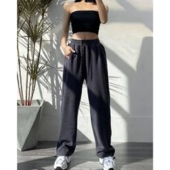 Fashion Oversize Gray Jogging Sweatpants -EgrilDoll Fashion Outlet Store fashion oversize gray jogging sweatpants pants 780