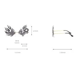 Fashion Rimless Dragon Phoenix Sunglasses SE0745 -EgrilDoll Fashion Outlet Store fashion rimless dragon phoenix sunglasses se0745 912