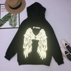Free Ship Reflective Wings Black Hoodie Jumper EG14489 -EgrilDoll Fashion Outlet Store free ship reflective wings black hoodie jumper eg14489 sweater 471