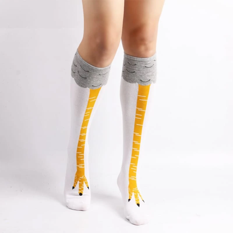 Funny Chicken/Cat/Pig Feet Cotton 3D Black And White Over Knee Long Socks BE479 12 Funny Chicken/Cat/Pig Feet Cotton 3D Black And White Over Knee Long Socks BE479 - Image 12