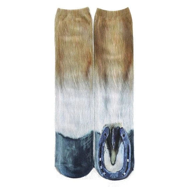 Funny Chicken/Cat/Pig Feet Cotton 3D Black And White Over Knee Long Socks BE479 6 Funny Chicken/Cat/Pig Feet Cotton 3D Black And White Over Knee Long Socks BE479 - Image 6