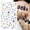 Galaxy Space Sky Spaceship Moon Stars Alien Nail Stickers
