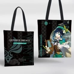 Genshin Impact Cute Black Tote Bags ON389 -EgrilDoll Fashion Outlet Store genshin impact cute black tote bags on389 bag 334